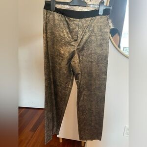 Topshop gold shiny cropped slacks .